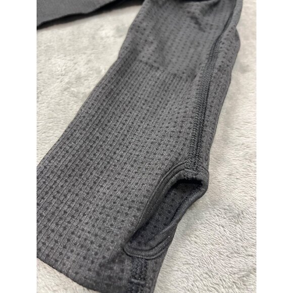 Gymshark Womens Medium Gray Long Sleeve Crop Top Thumb Holes Nylon Workout Gear - Picture 7 of 11